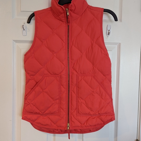 J Crew women's XXS Down Quilted Puffer Jacket Coral / Salmon - Picture 1 of 9